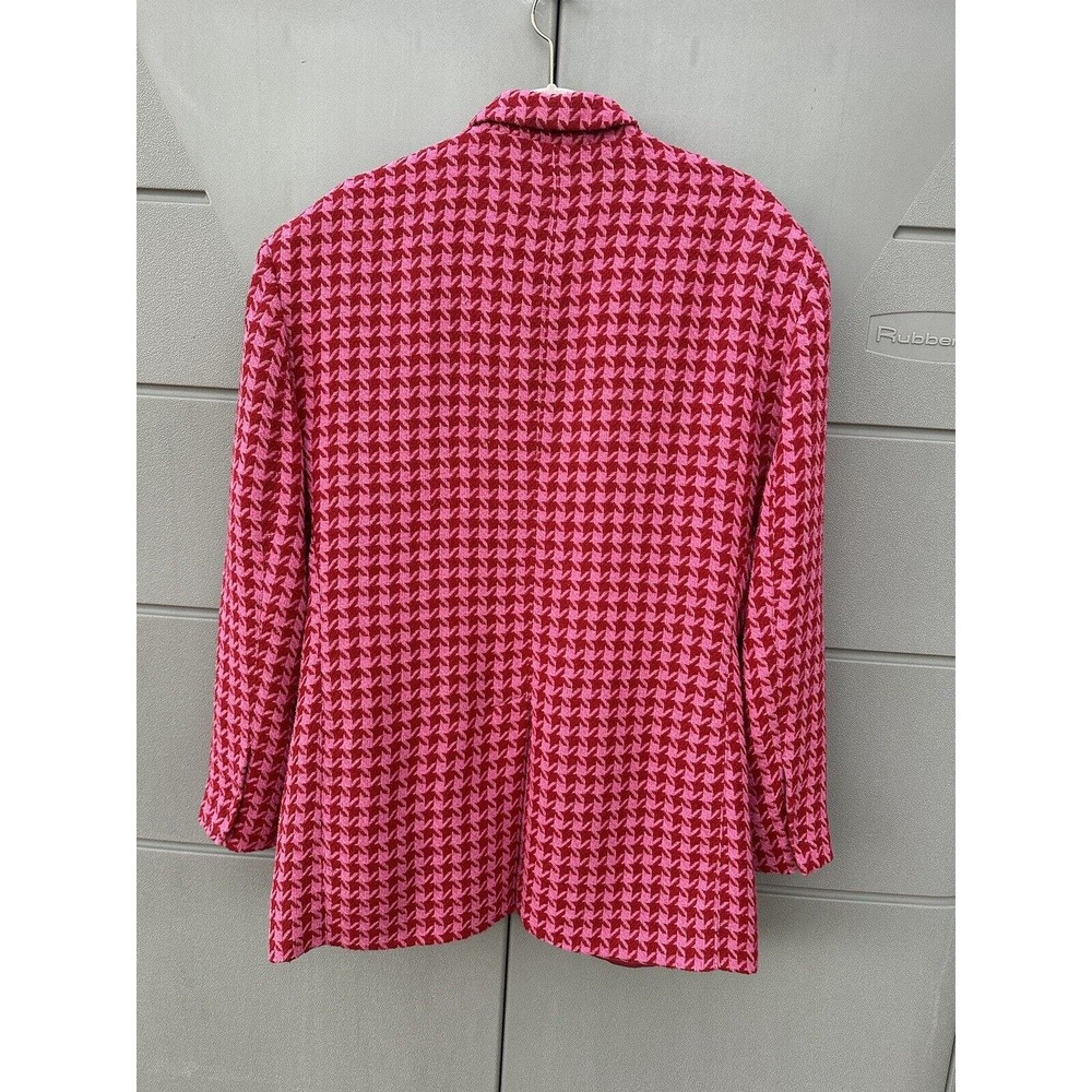 AFRM Sassy XL Pink Red Herringbone Lined Oversized Fit Blazer Barbie core READ - Picture 14 of 16